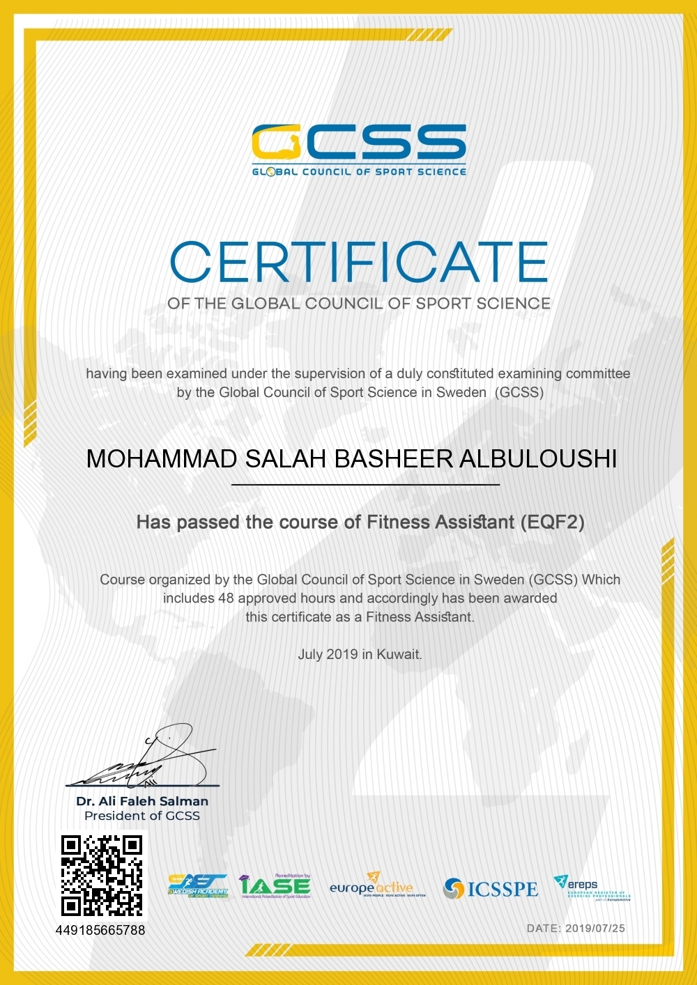 MOHAMMAD SALAH BASHEER ALBULOUSHI